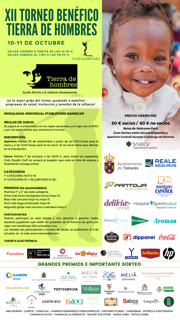 XII Torneo Benéfico de Golf Tierra de hombres a favor de la infancia