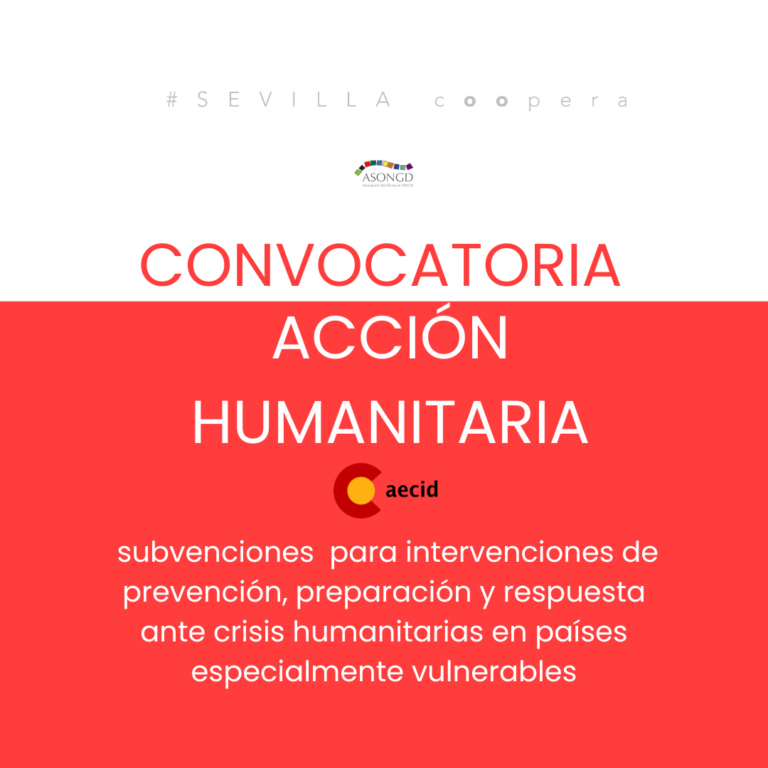 convocatoria AECID para acción humanitaria 2026