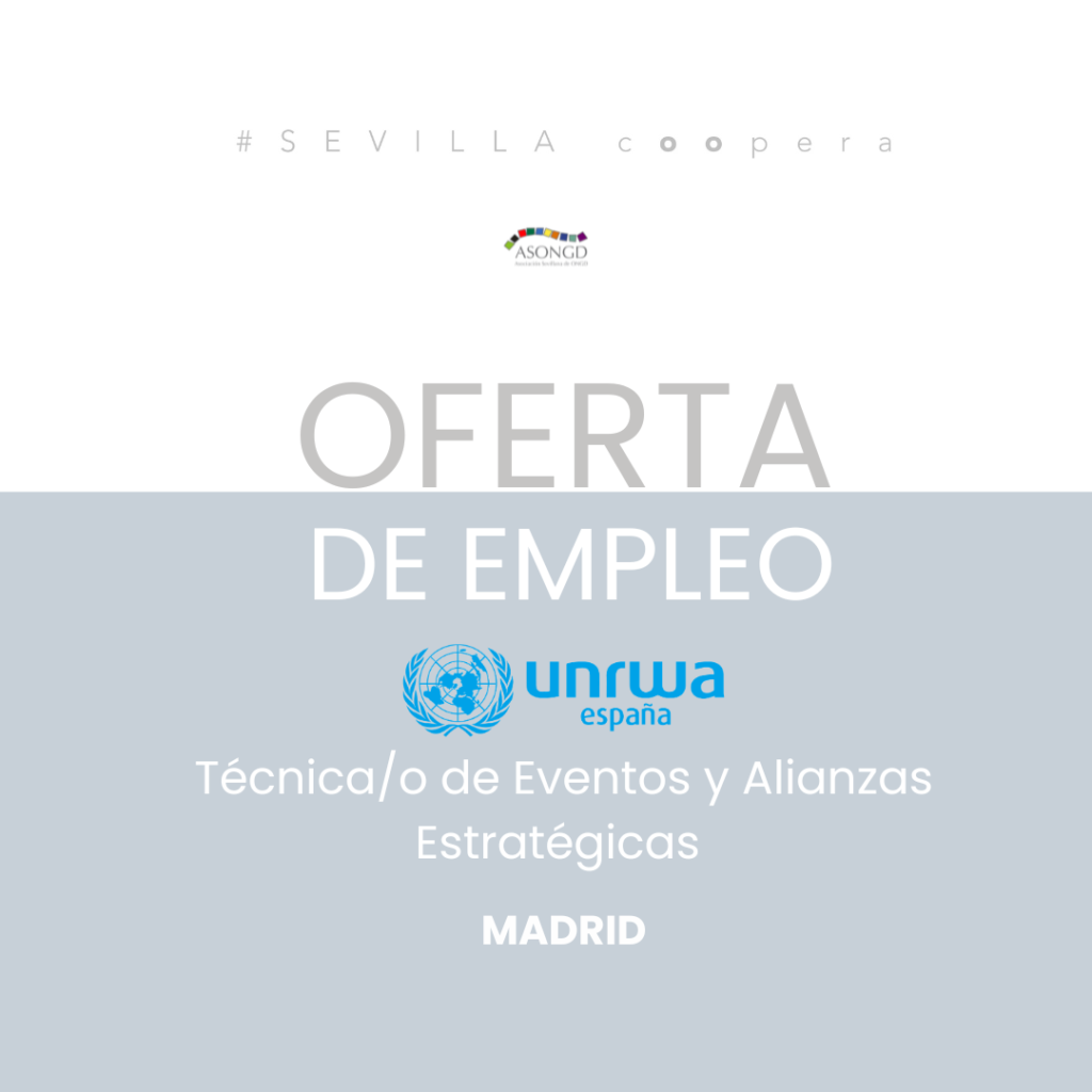Técnica/o de Eventos y Alianzas Estratégicas con UNRWA